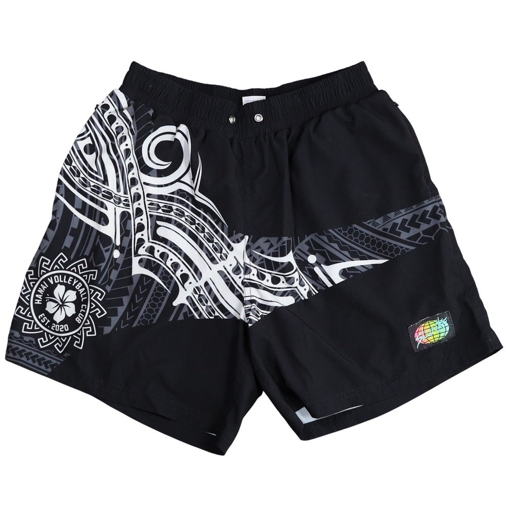 Slunks Blazer Shorts Graphic Boardshorts Volleyball Men M Black White Tribal